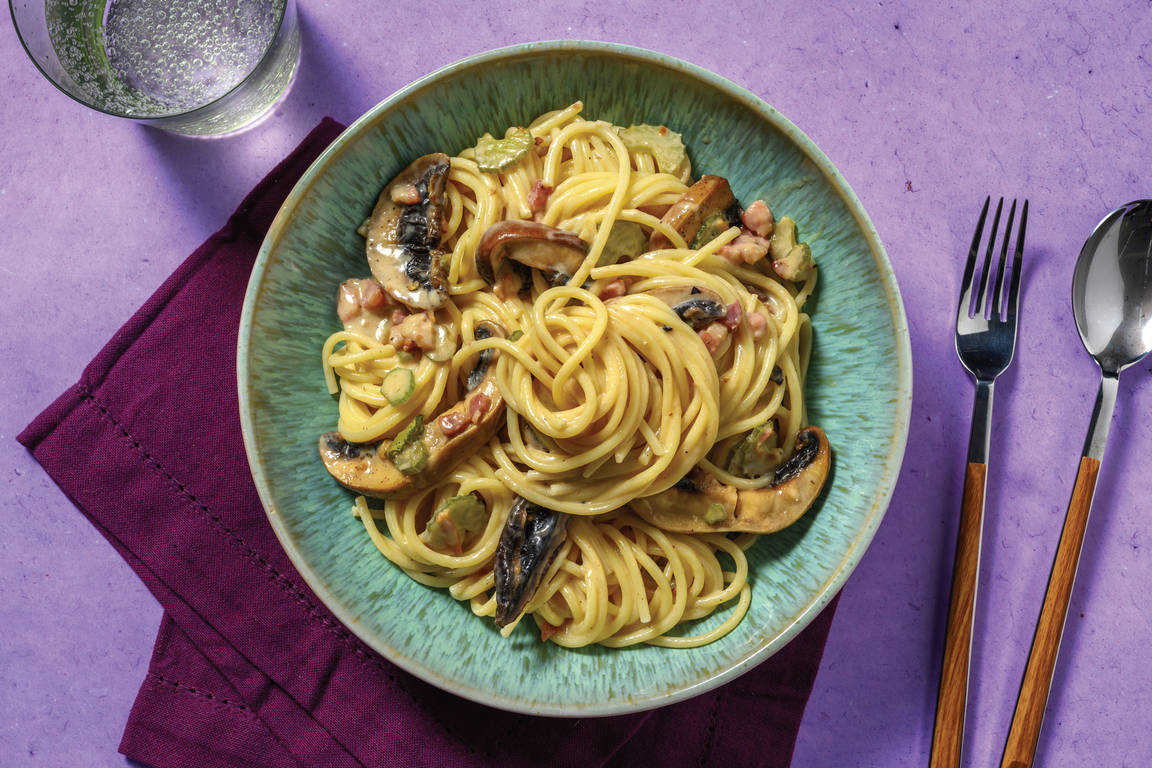 Bacon & Mushroom Spaghetti
