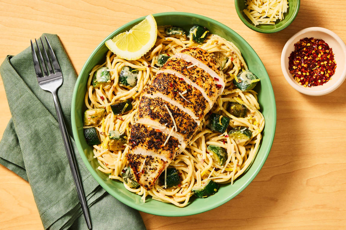 Italian Chicken over Lemony Spaghetti