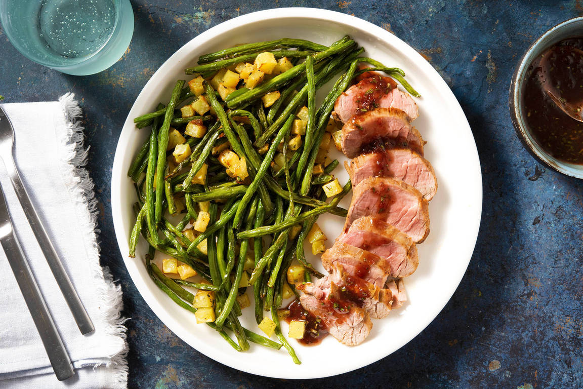 Carré de porc sauce fraise-balsamique