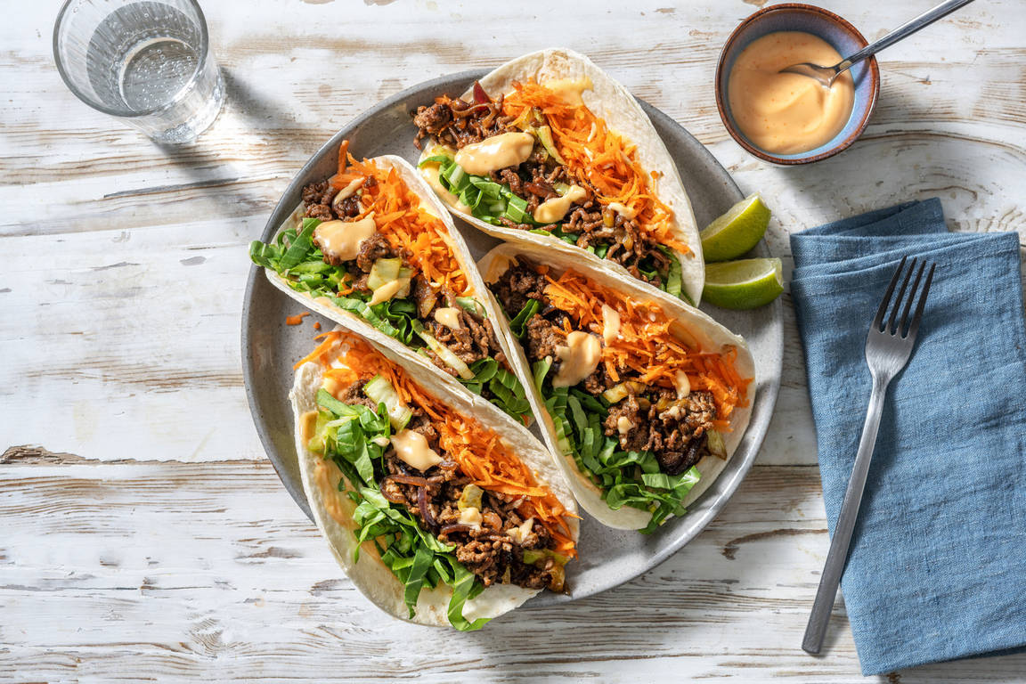 Rask asiatisk kjøttdeigtaco