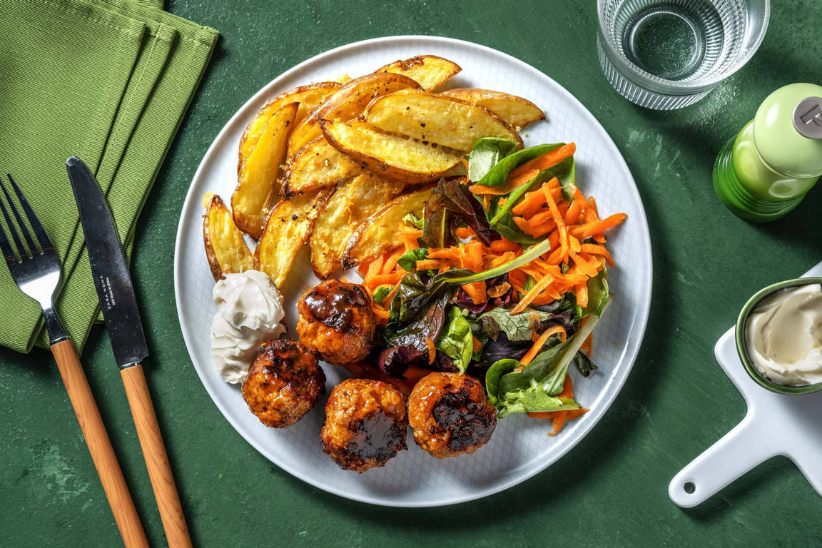 Polpette di manzo e maiale in salsa BBQ