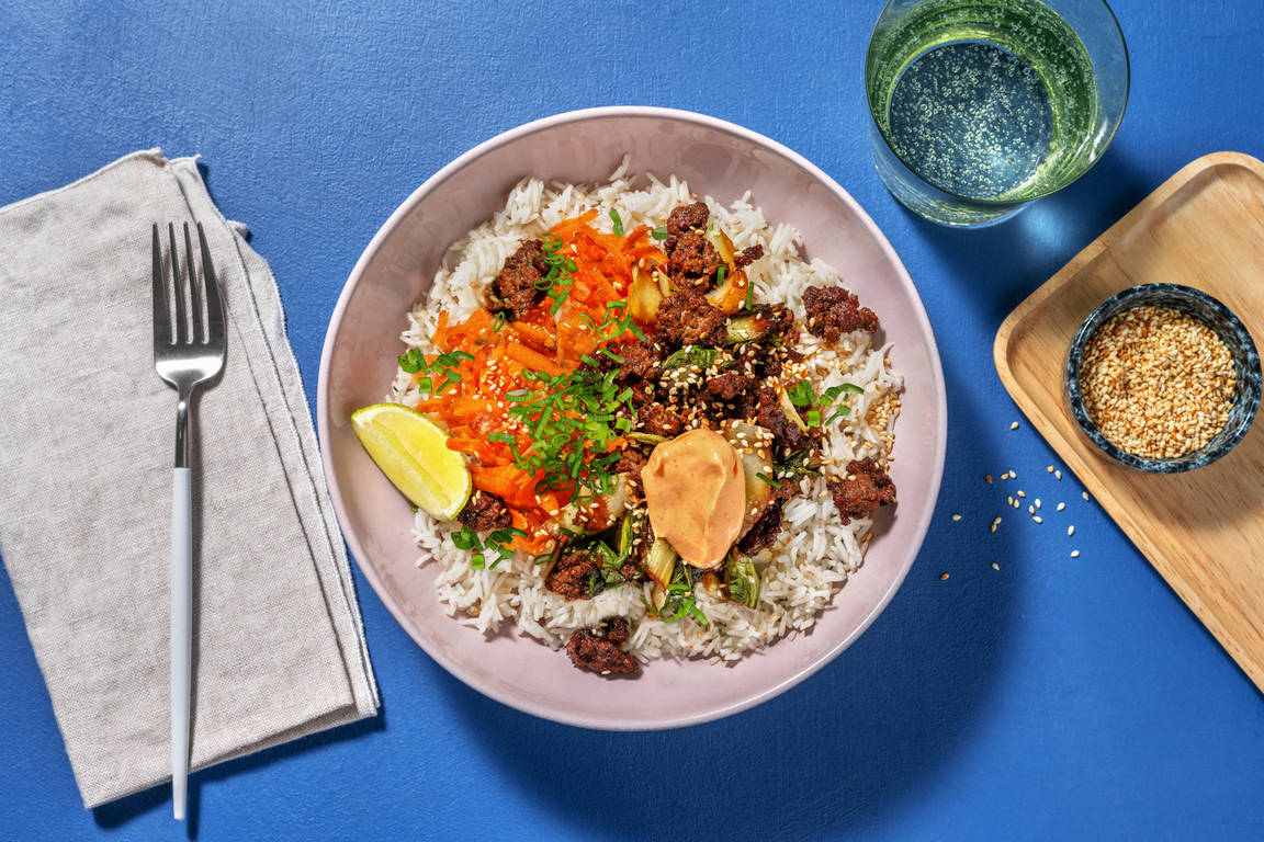 Asiatisk nötfärsbowl