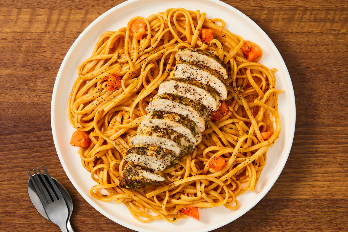 Italian-Spiced Chicken over Gluten-Free Linguine