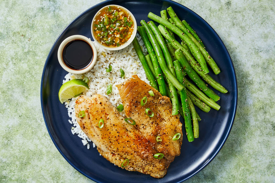Tilapia with Scallion Sriracha Pesto