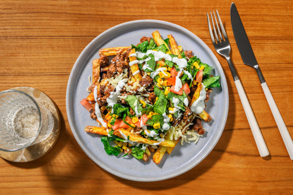 Cheesy BBQ Beef Loaded Fries