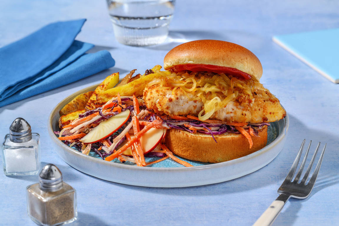 American Style Chicken Schnitzel Sando