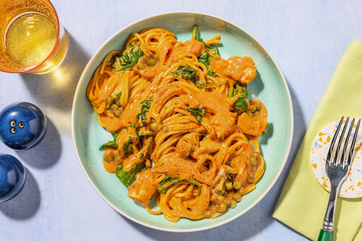 Easy Peasy Harissa Chicken Spaghetti