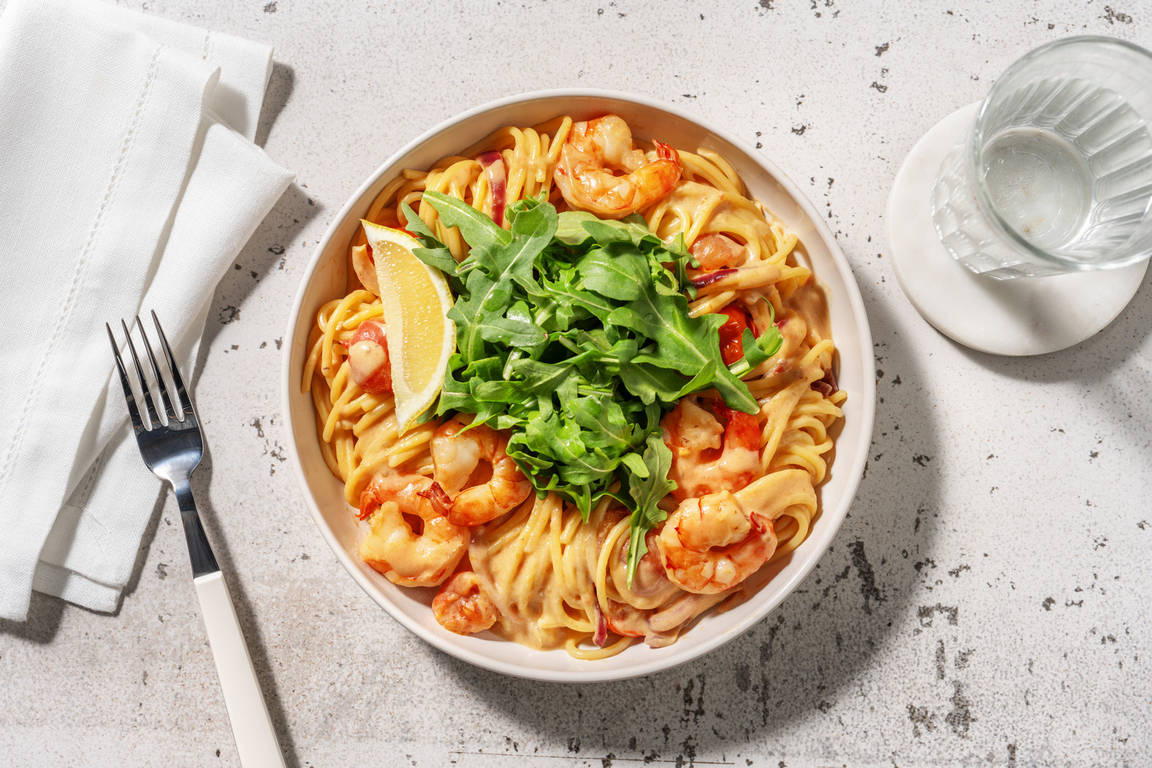Spaghetti express aux crevettes ail & citron