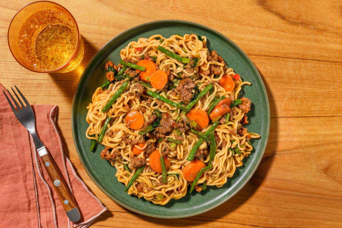 Umami Beef & Green Bean Noodle Stir-Fry