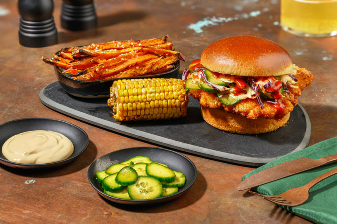 Fried Chicken & Quick Pickle Burger