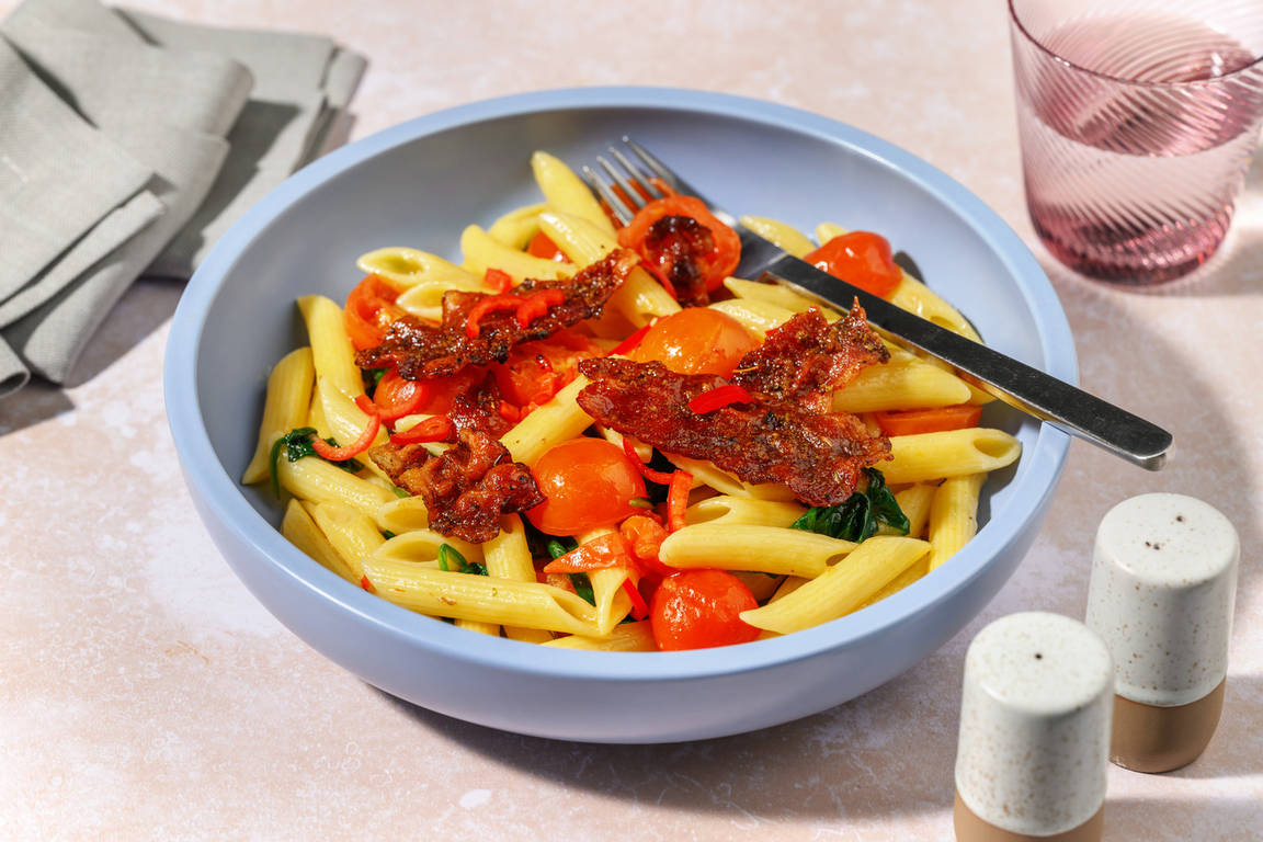 Cajun-Style Pasta mit karamellisiertem Bacon