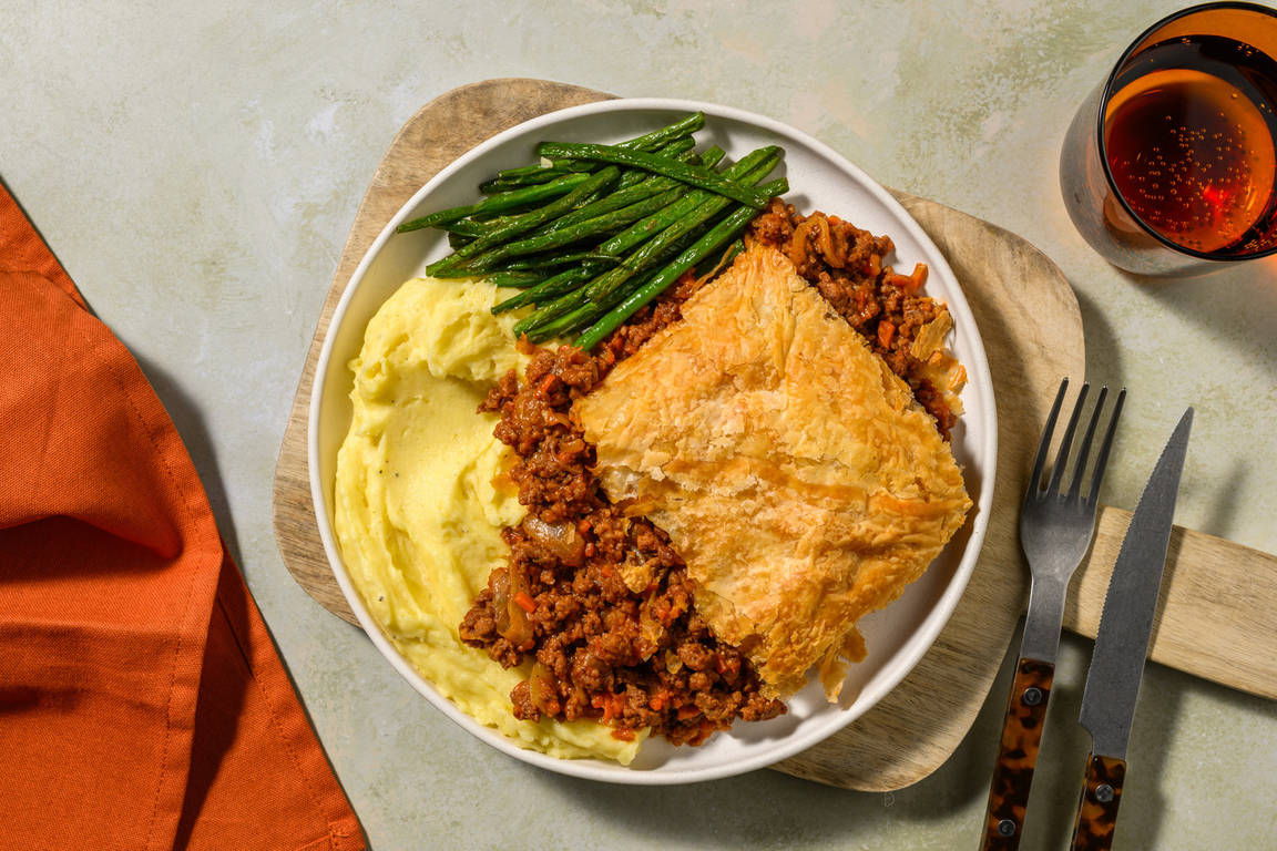 Brittisk nötfärsfylld smördegspaj