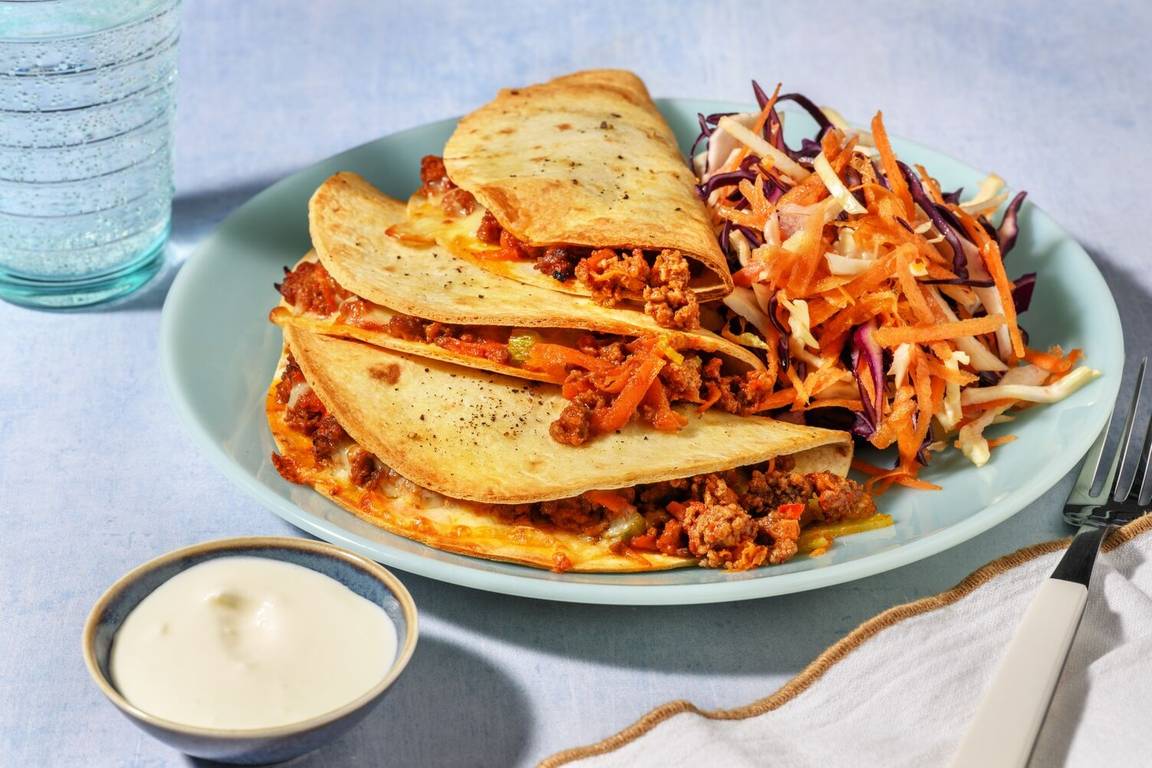Cheesy Tex-Mex Beef Quesadillas