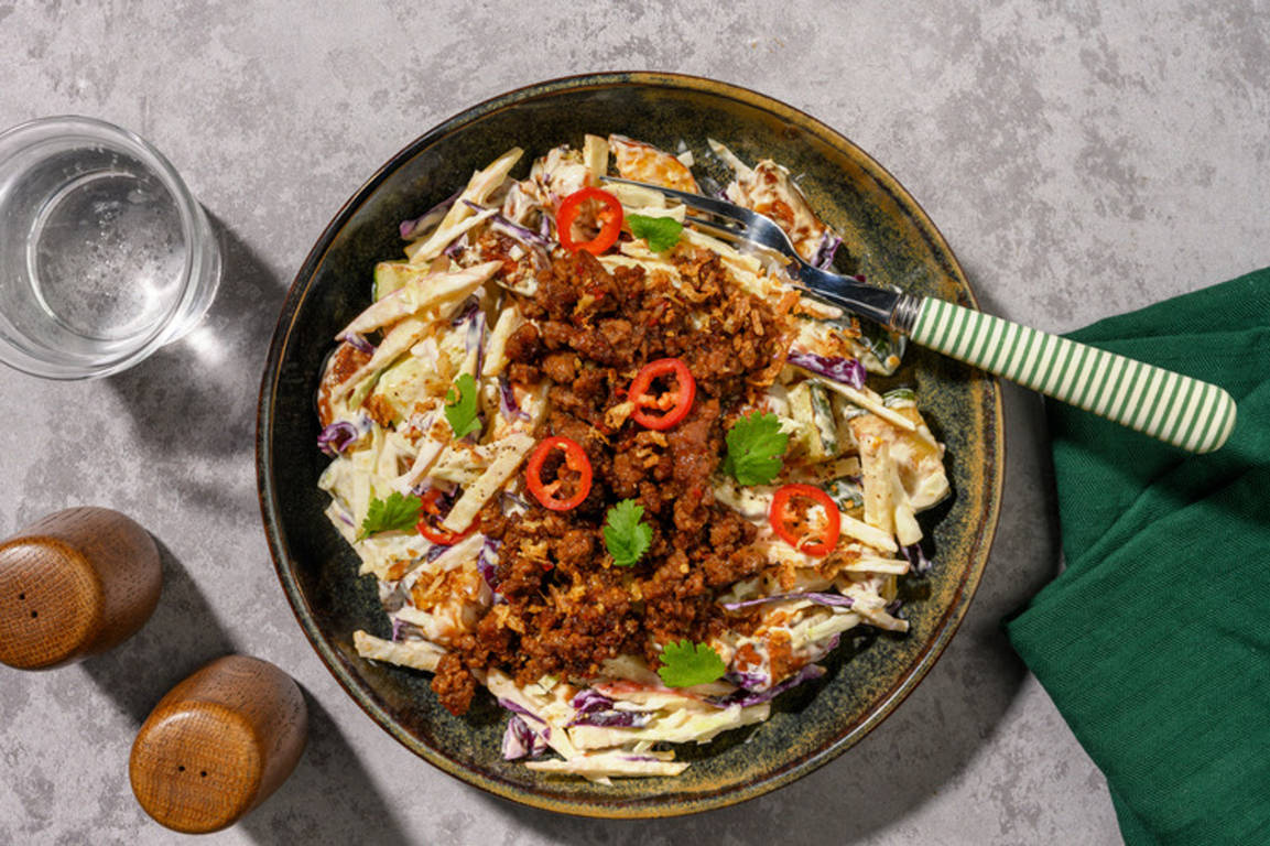 Thai-Style Beef & Loaded Cabbage Slaw