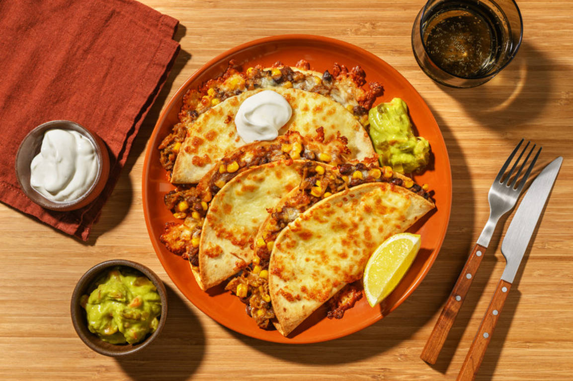 Pulled Pork & Bean Carnitas Quesadillas