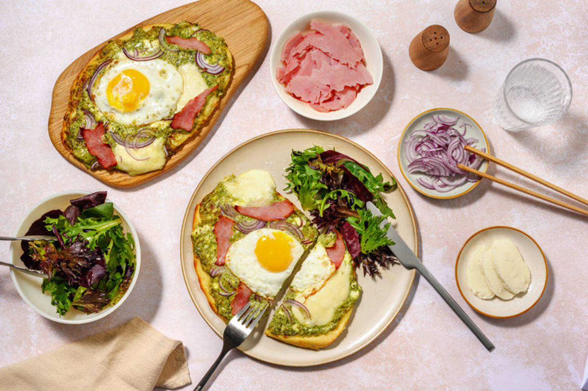 Pizza naan Contadina : pesto, mozza & jambon