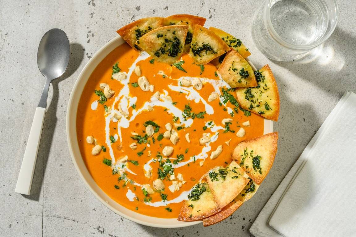 Velouté lentilles corail au curry & coco