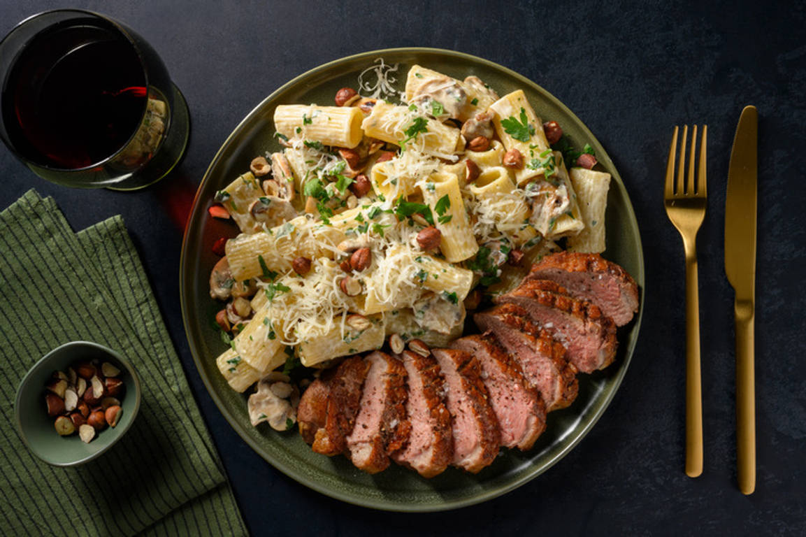 Seared Duck with Rigatoni