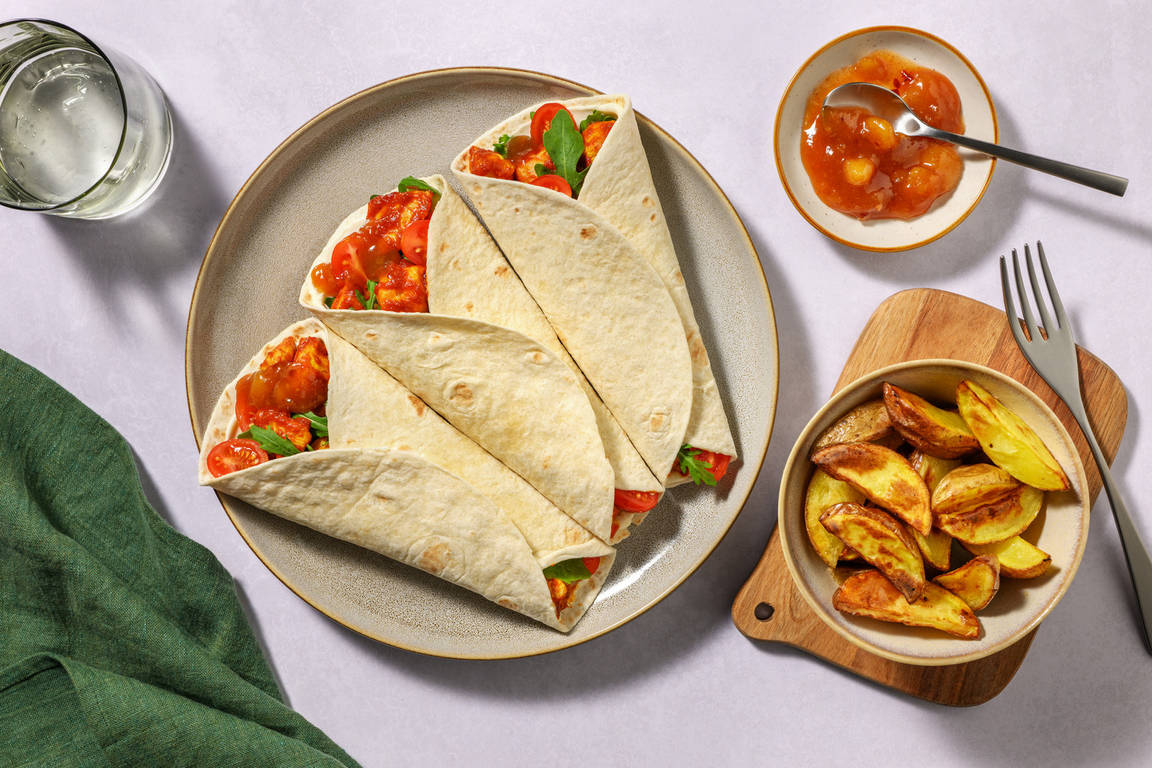 Mango Chutney Curried Chicken Wraps
