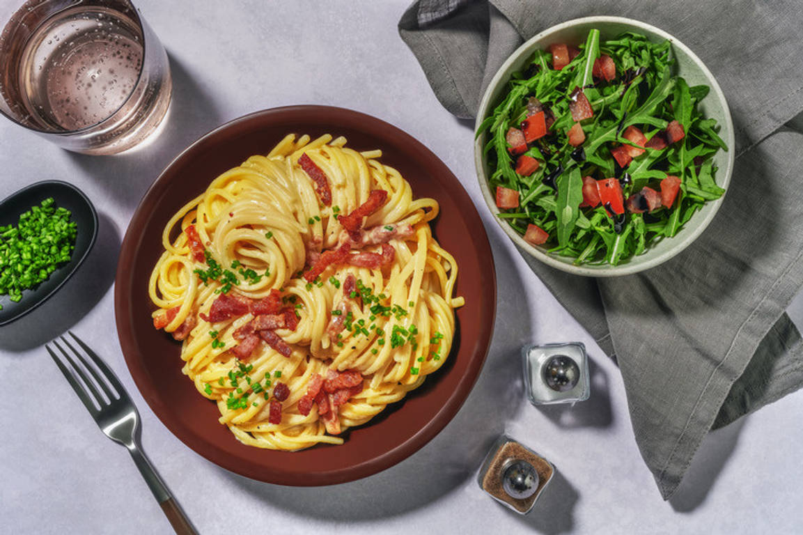 Carbonara Style Bacon Linguine