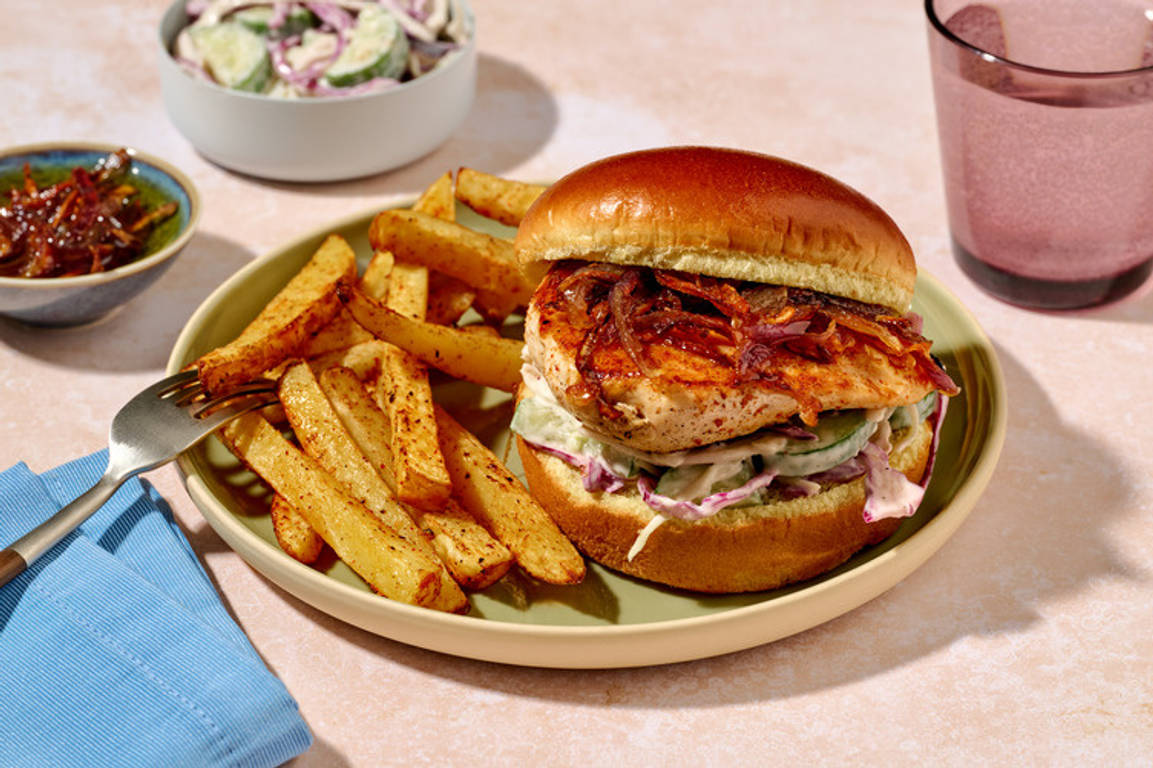BBQ Chicken & Caramelised Onion Burger