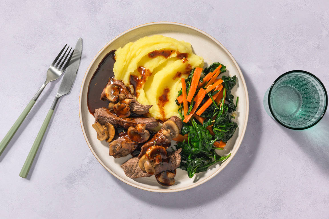Mushroom Gravy Beef & Potato Mash