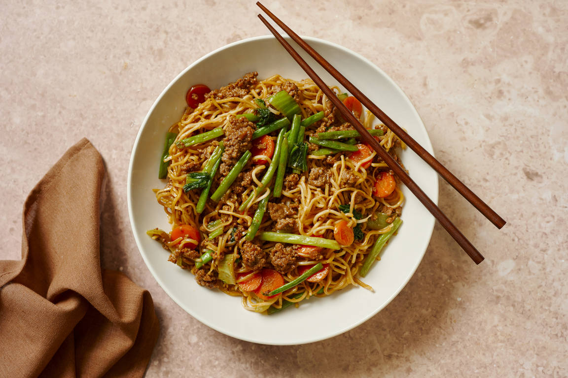 Umami Beef & Veggie Noodle Stir-Fry 