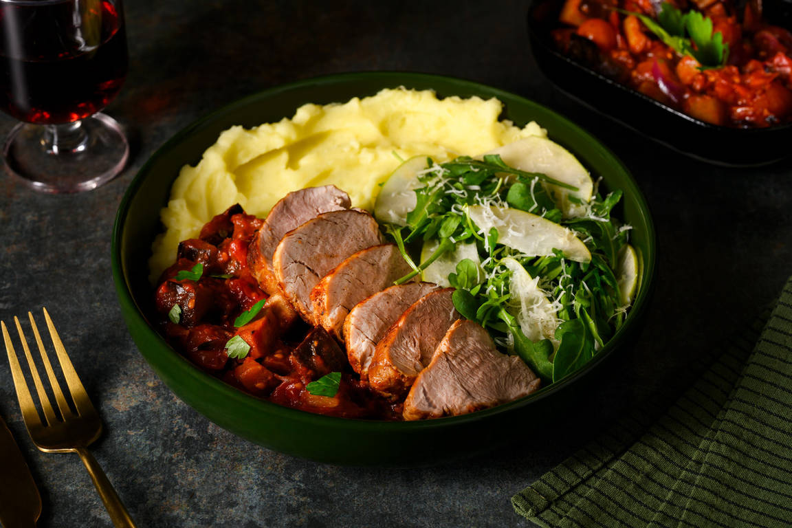 Roast Pork Tenderloin & Eggplant Caponata