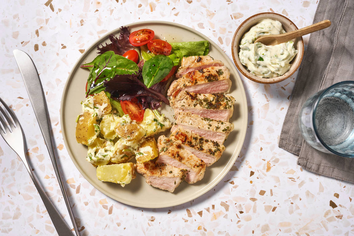 Herby Pork Steak & Dill-Parsley Potatoes
