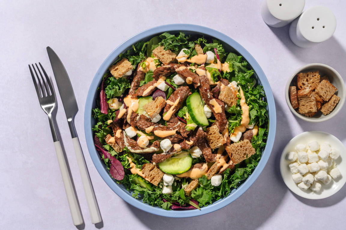 Quickest Beef & Supergreen Kale Salad