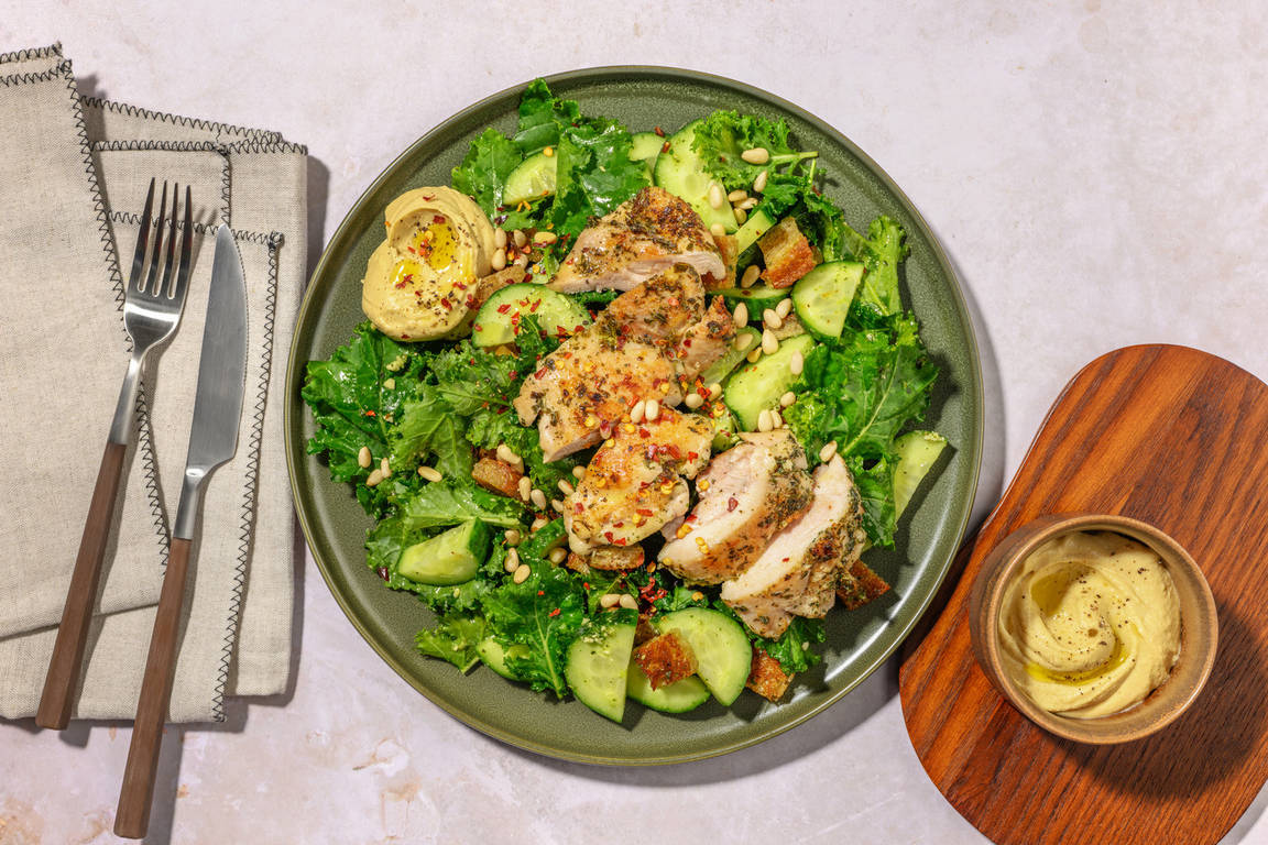 Herby Glazed Chicken & Basil Pesto Salad 