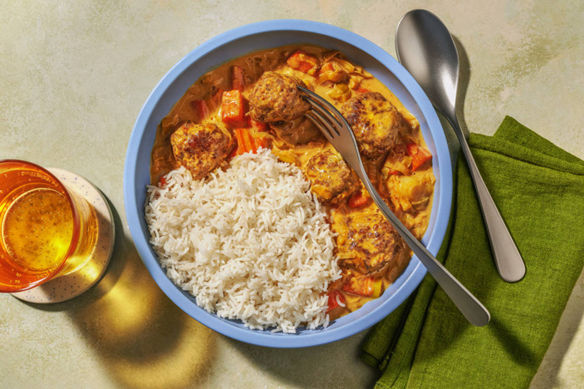 Southeast Asian Beef Meatball Curry