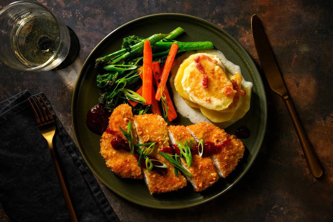 Hazelnut Crusted Turkey and Cranberry Sauce