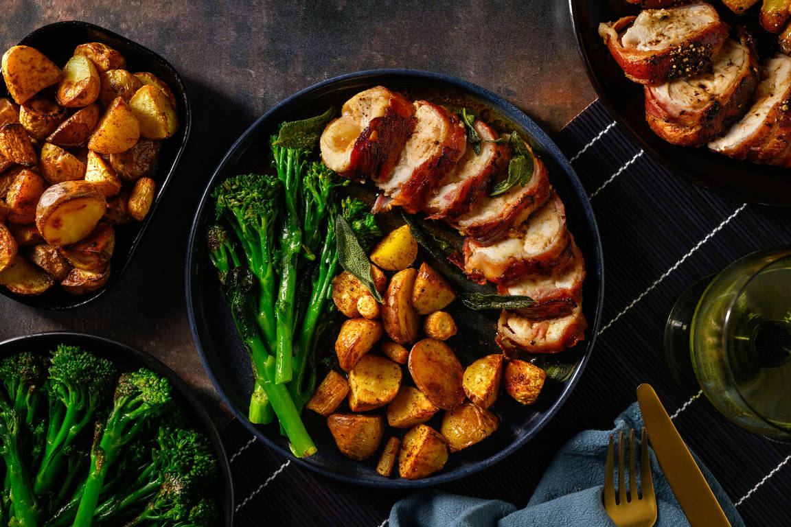 Bacon Wrapped Chicken in Sage Butter