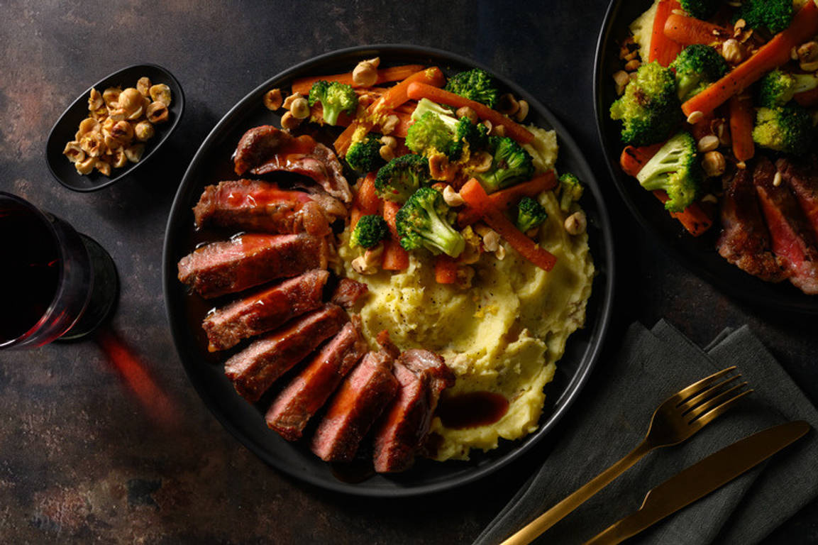 Irish Sirloin Steak in a Red Wine Jus