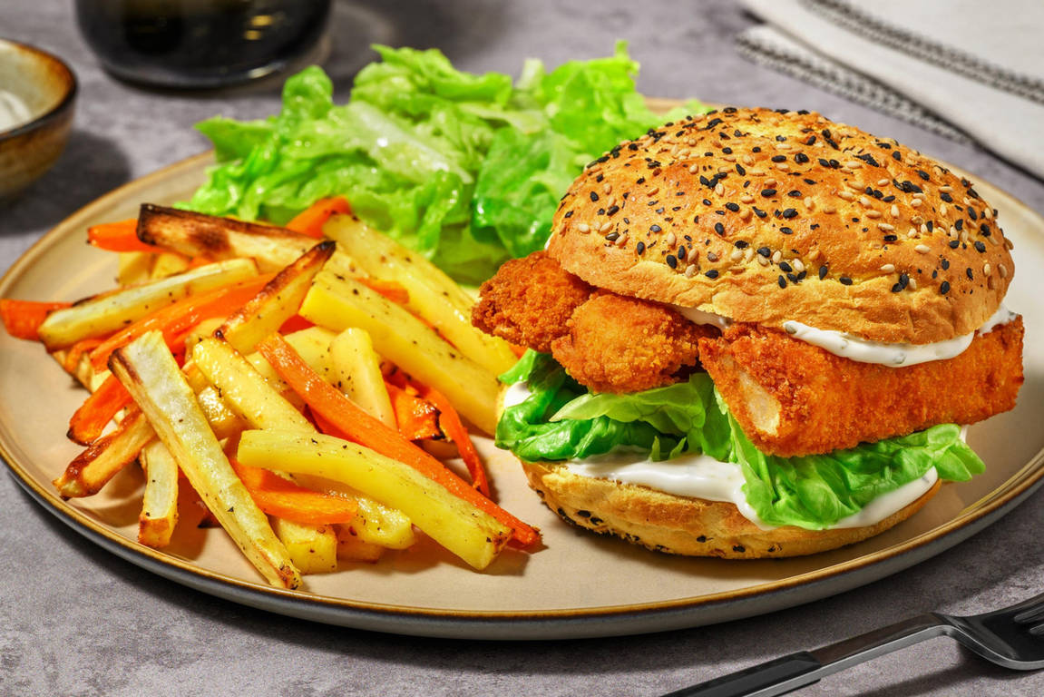 Crispy No-Fish Sandwich with Ravigote Sauce