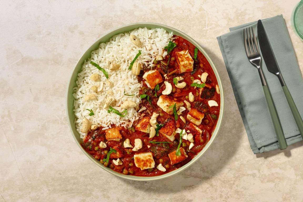 Matar paneer : curry d'épinards & petits pois