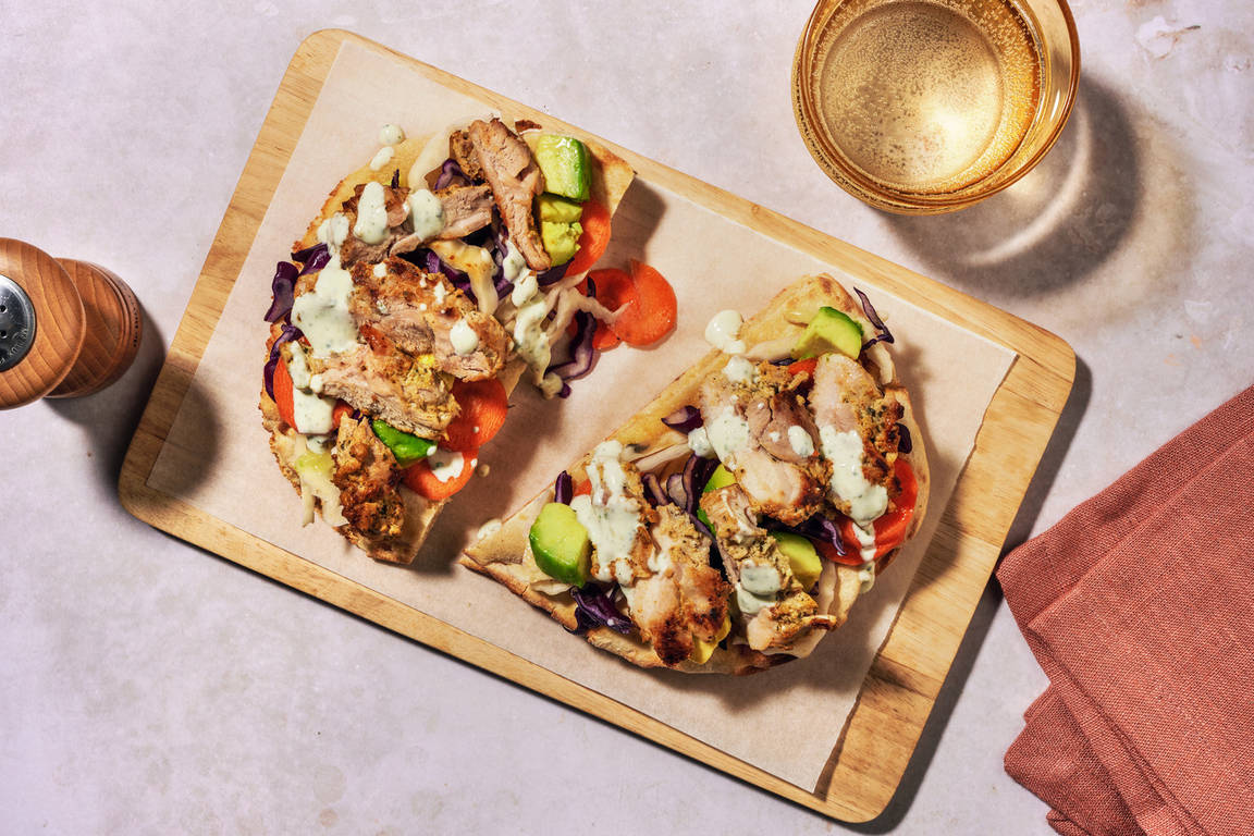 Chermoula Chicken Loaded Naan