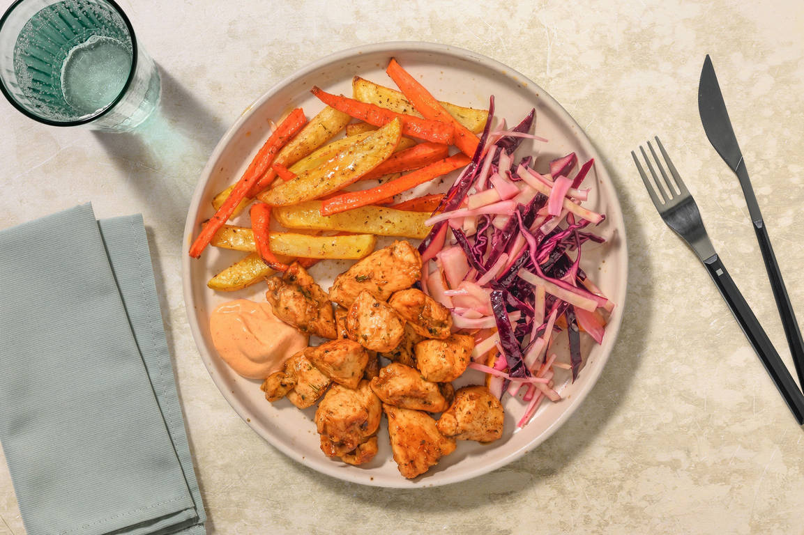 Jerk Honey Chicken & Veggie Fries