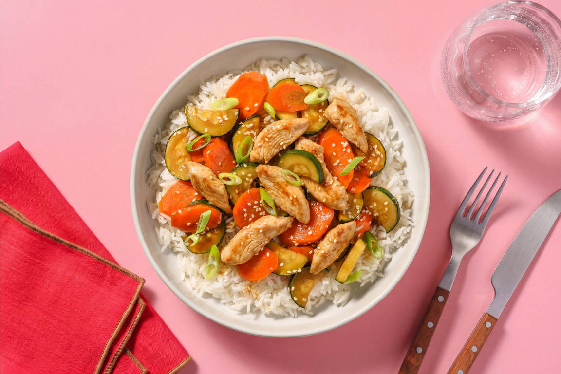 Teriyaki-Poulet mit Sesam