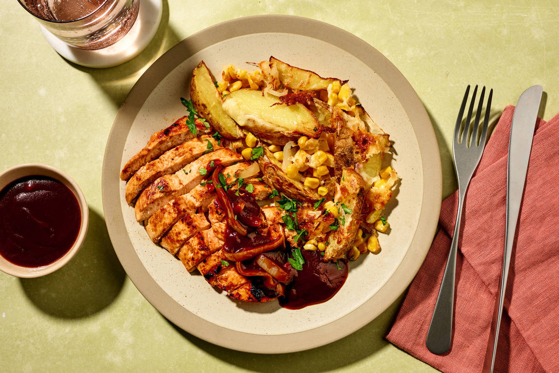 Chipotle-Honig-Hähnchen auf Kartoffel-Pfanne
