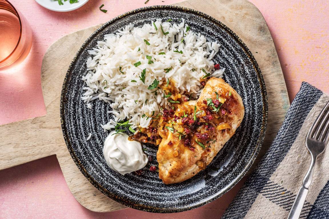 Hähnchenbrust in Cranberry-Soße
