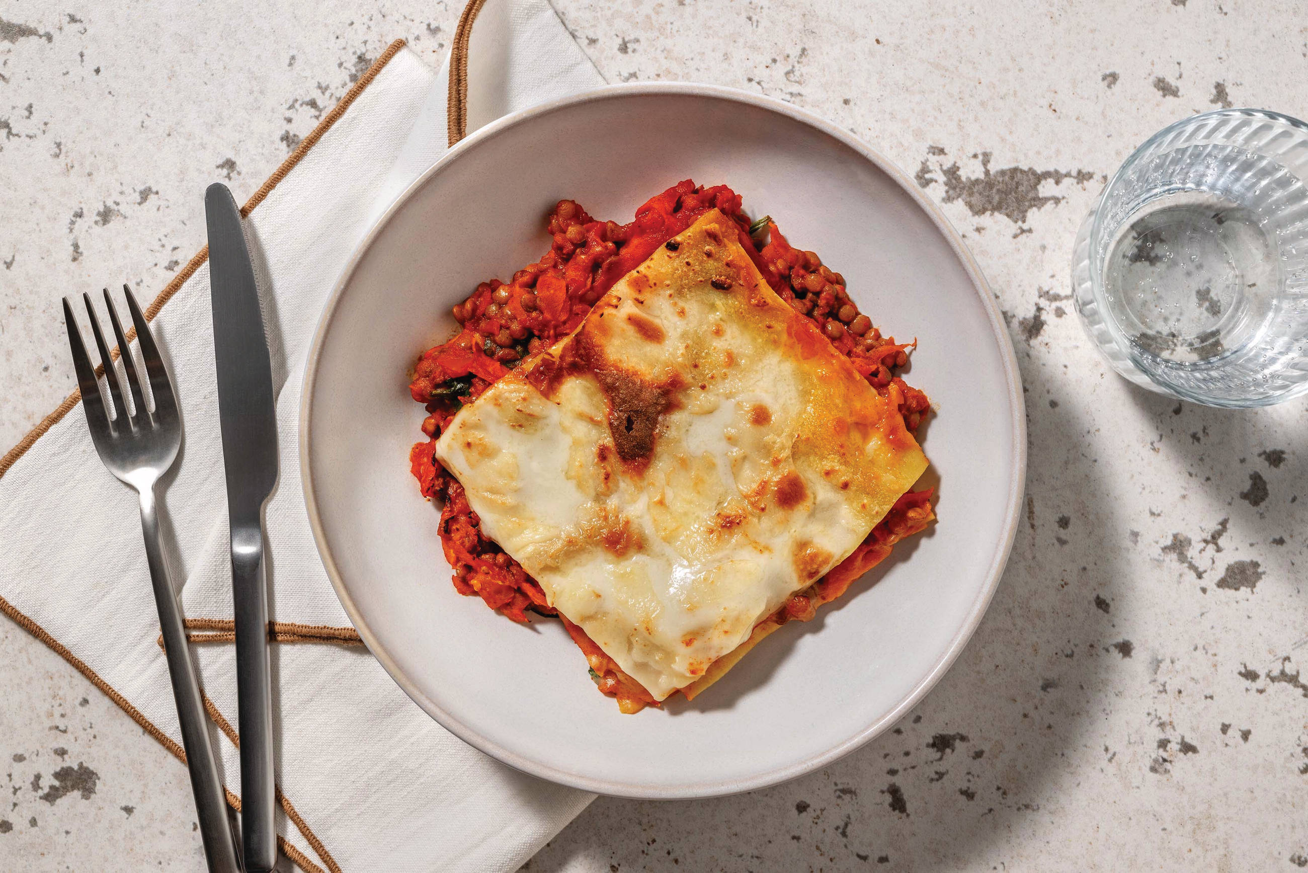Herby Lamb, Tomato & Lentil Bolognese Lasagne