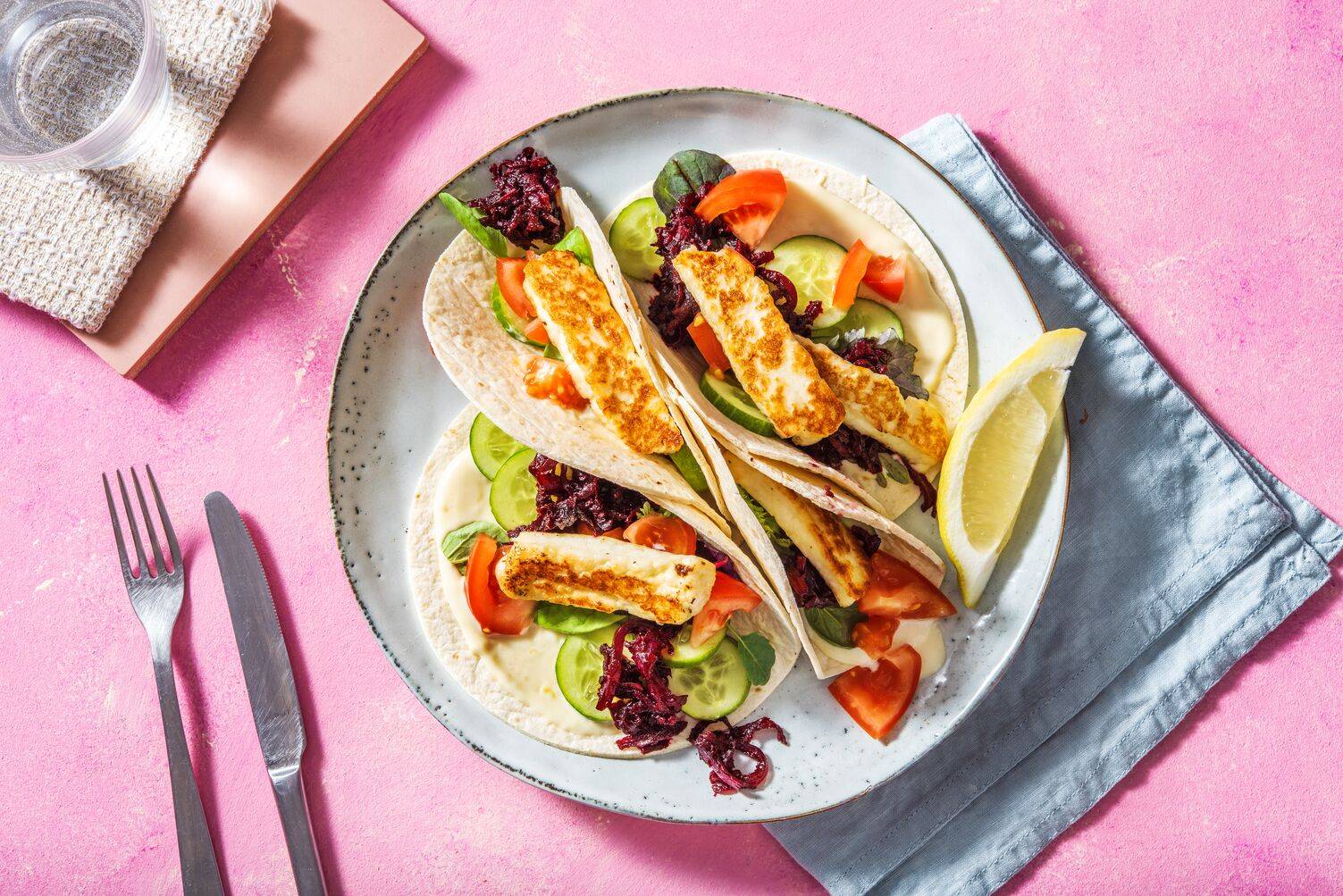 Vegetariske halloumitacos