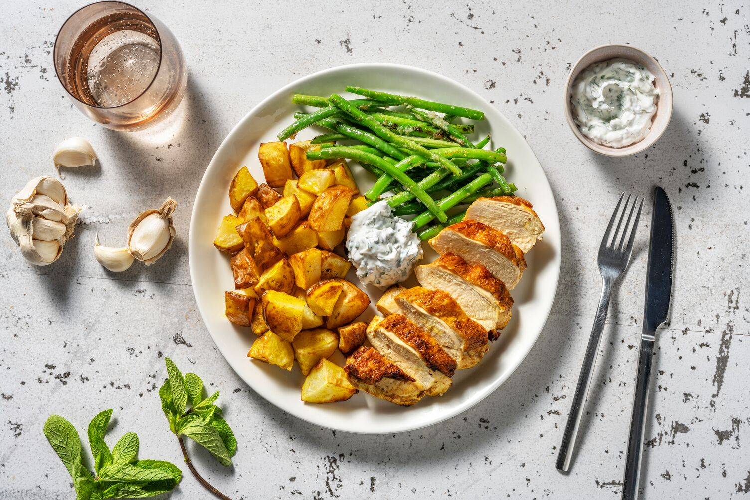 Curried Chicken Breast and Roast Potatoes