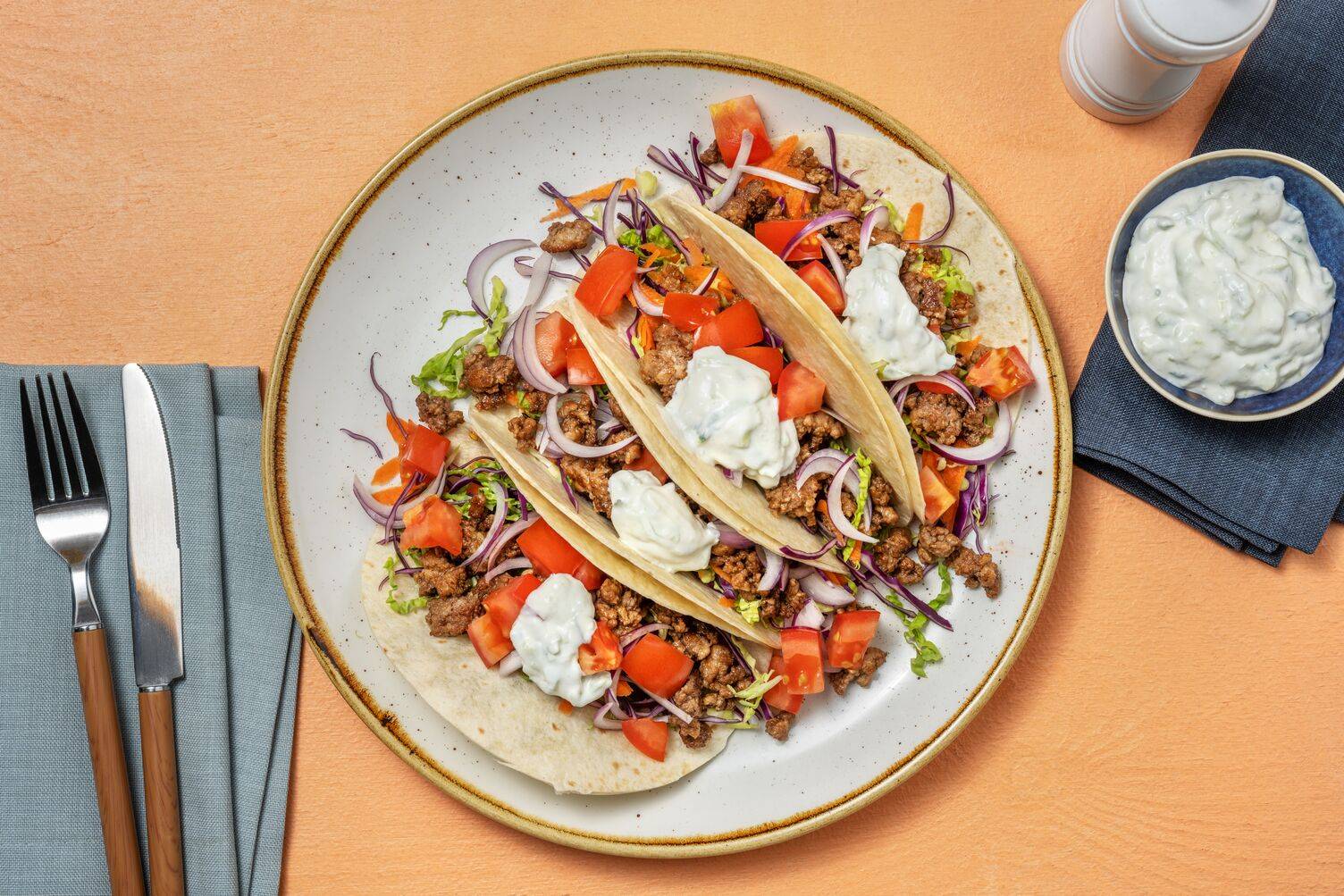 Grekiska blandfärstacos
