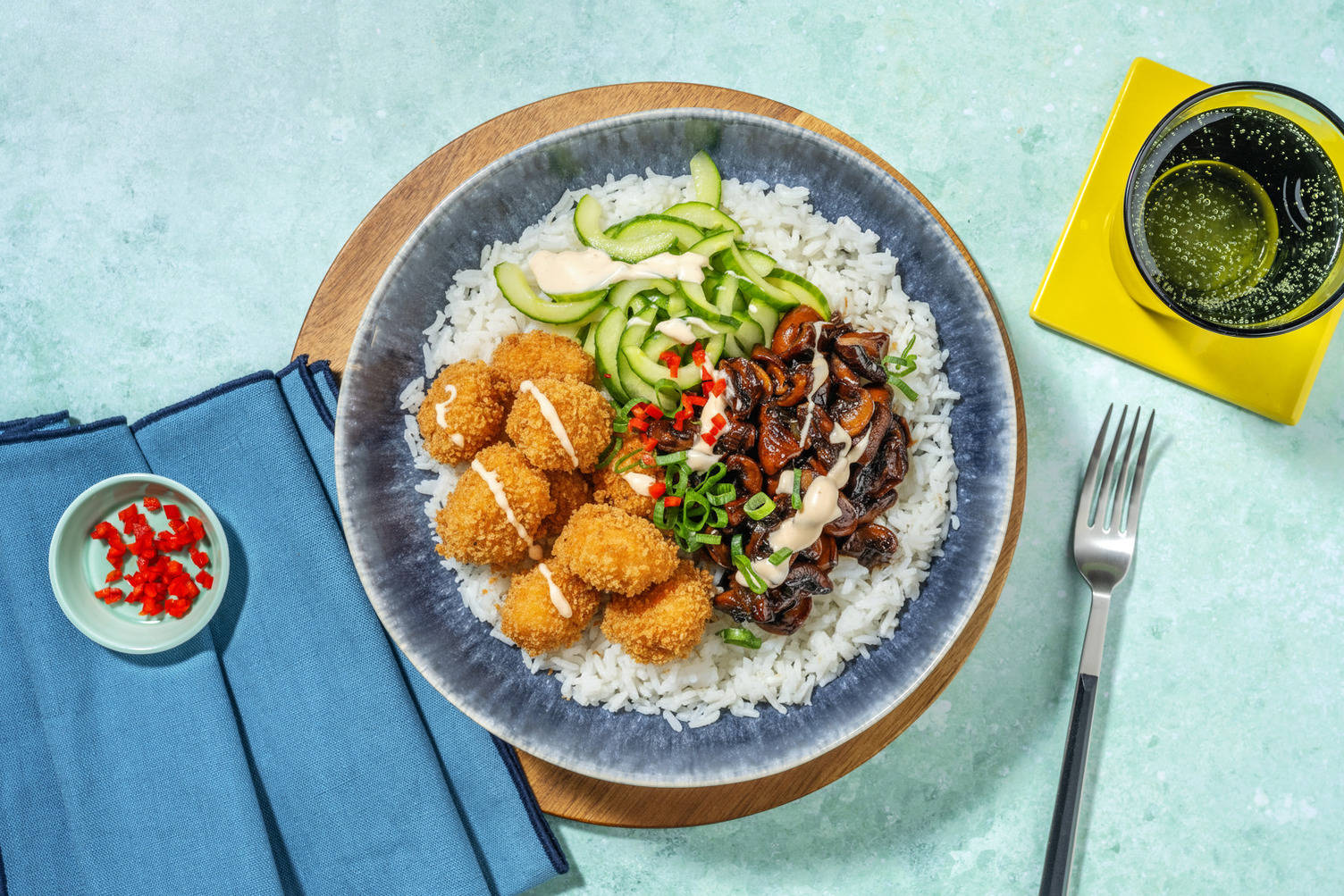 Asian and Crumbed Tofu Bowl