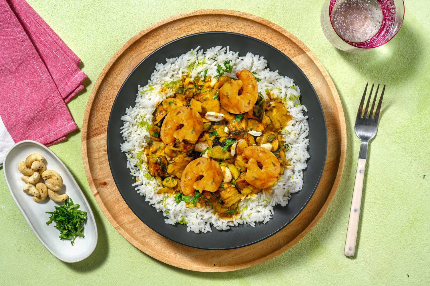 Korma Style Mushroom Curry with Prawns