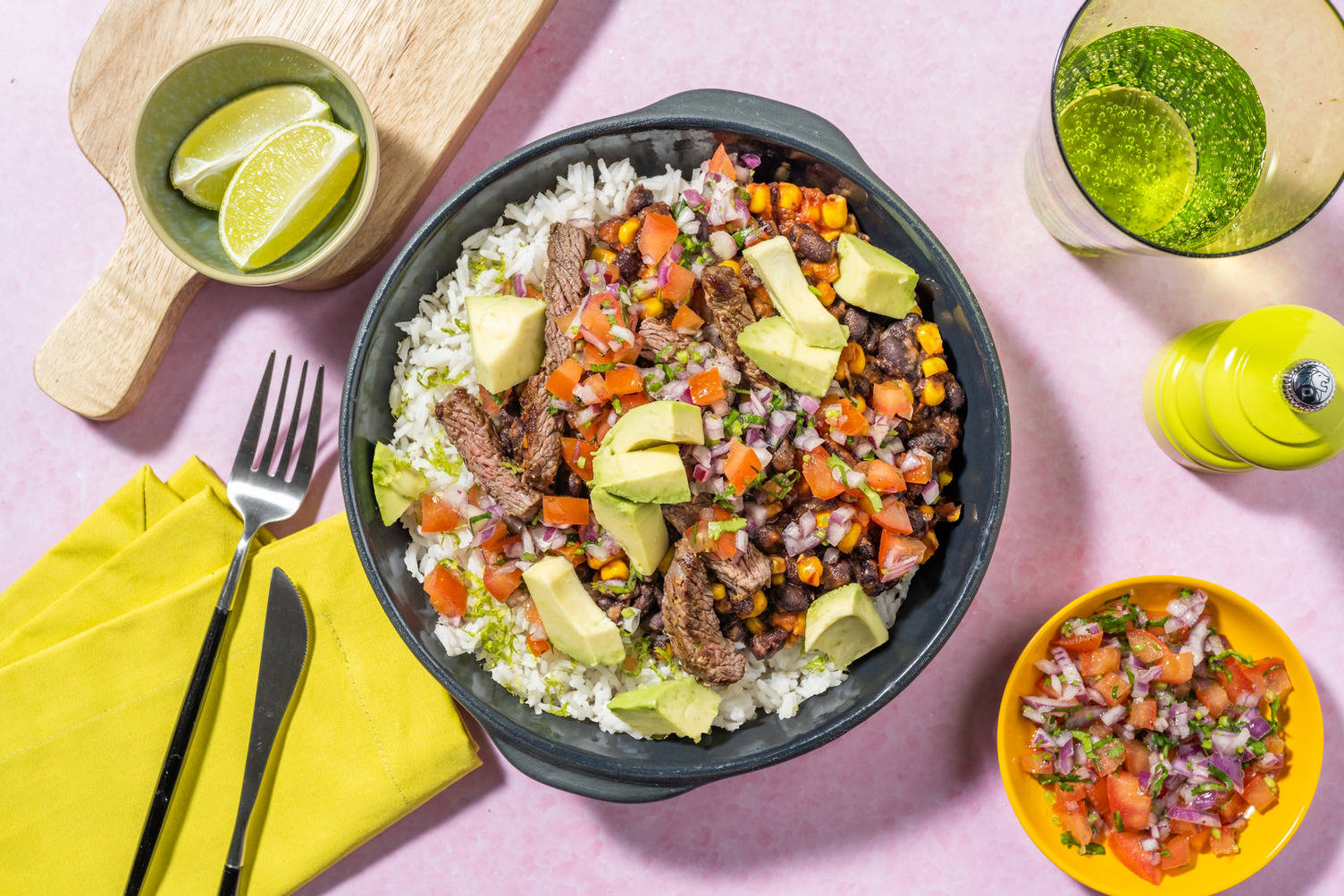 Chipotle Black Bean Burrito Bowl with Irish Beef