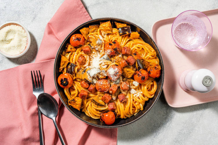 Linguine Melanzane with Chorizo